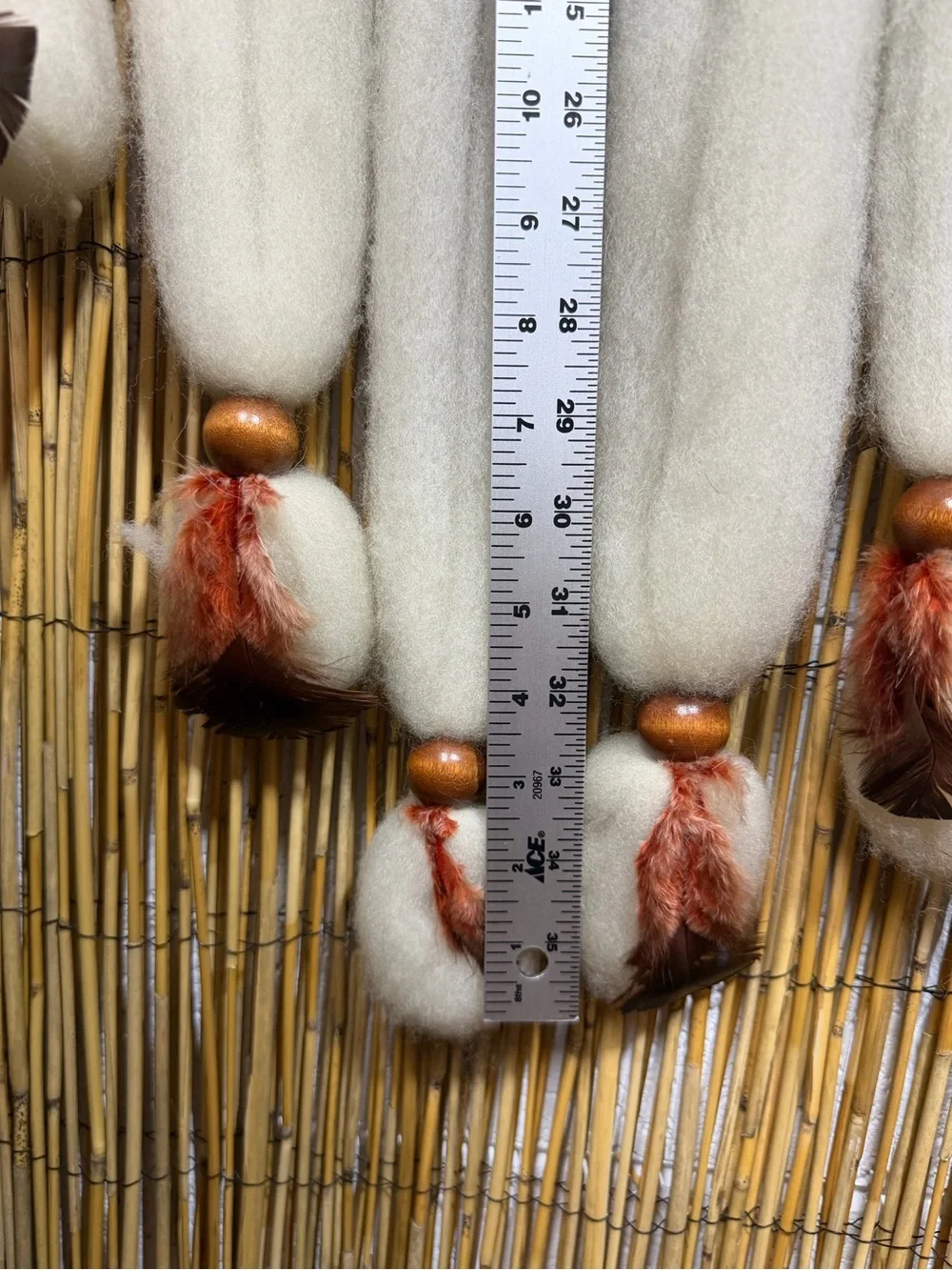 Vintage Large Native American Mandella Dream Catcher, Wool and Rabbit